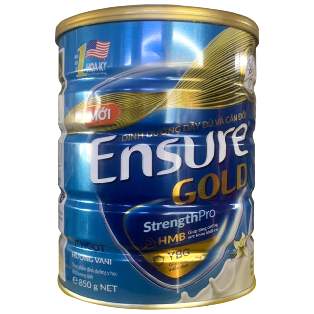 sữa ensure gold 850g it ngọt hương vani