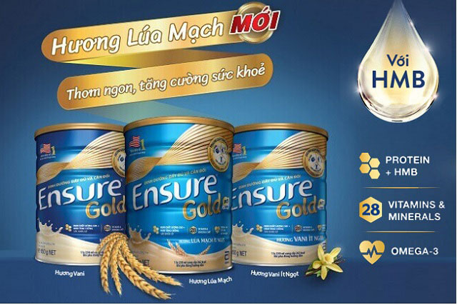 Sữa Ensure Gold ít ngọt hương lúa mạch lon 400g 