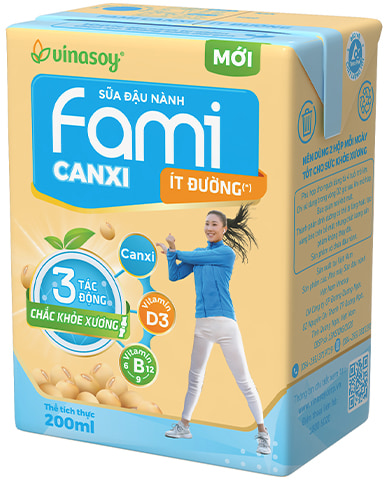 Sữa Fami Canxi ít đường hộp 200ml