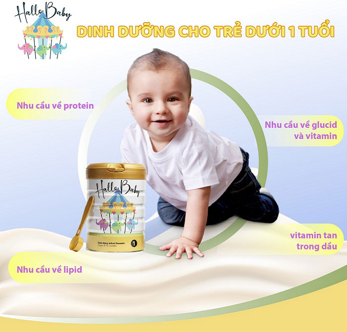 Sữa Hallo Baby số 1 lon 800g trẻ 0-12 tháng