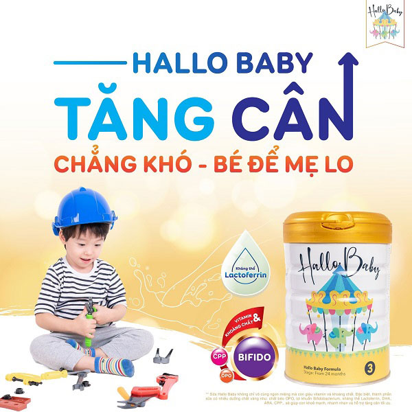 Sữa Hallo Baby số 3 lon 800g trẻ từ 24 tháng
