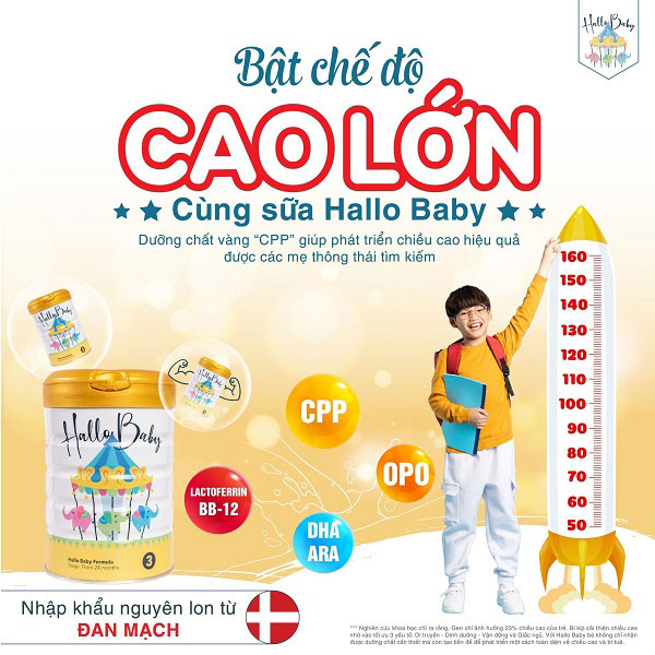 Sữa Hallo Baby số 3 lon 800g trẻ từ 24 tháng