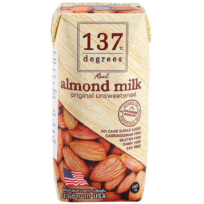 Sữa hạt hạnh nhân không đường 137 Degrees hộp 180ml