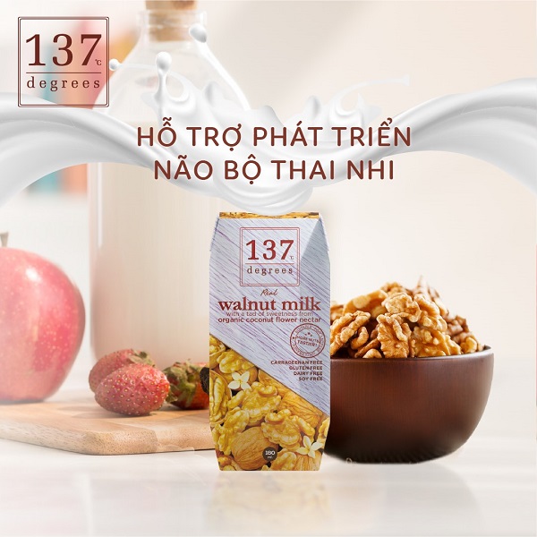 Sữa hạt óc chó nguyên chất 137 Degrees hộp 180ml