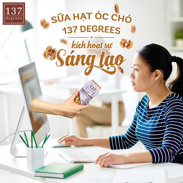 Sữa hạt óc chó nguyên chất 137 Degrees hộp 180ml