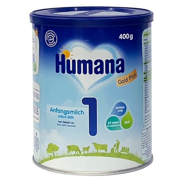Sữa Humana Gold Plus số 1 lon 400g cho bé từ 0-6 tháng tuổi