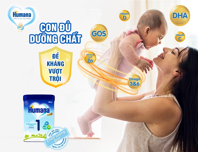 Sữa Humana Gold Plus số 1 hộp 800g cho trẻ 0-6 tháng tuổi