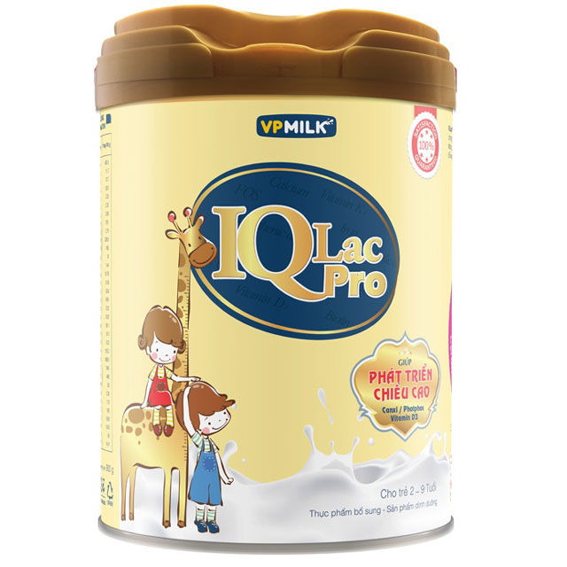 Sữa IQlac Pro Phát triển chiều cao hộp 900g, 2-9 tuổi