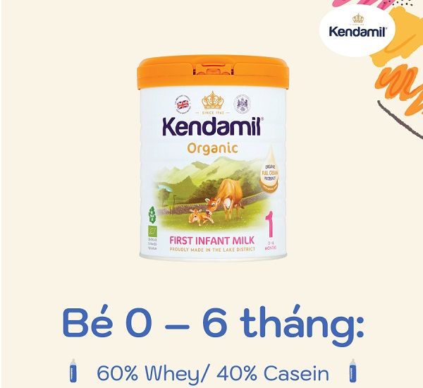 Sữa Kendamil Organic số 1 lon 800g cho trẻ 0-6 tháng