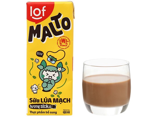 Sữa lúa mạch Lof Malto hương Socola hộp 180ml