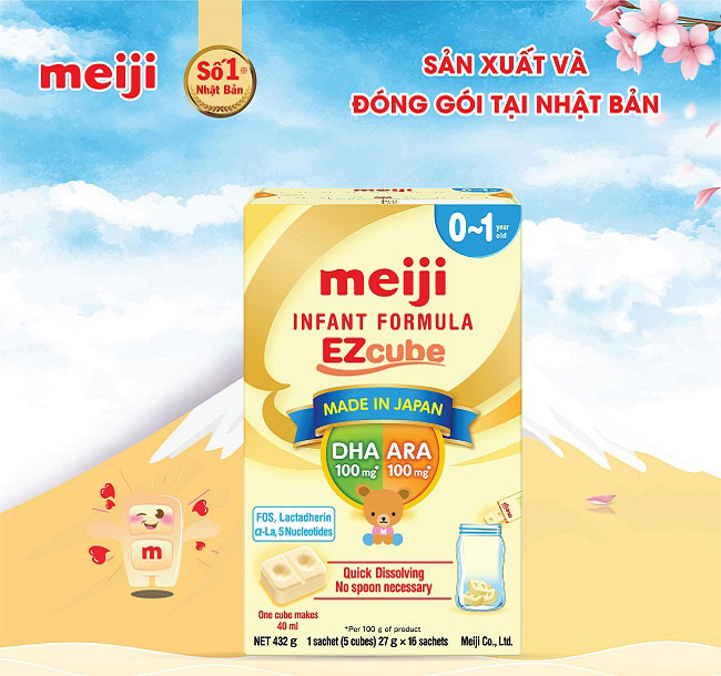 Sữa meiji infant formula dạng thanh nhập khẩu cho trẻ 0-1 tuổi