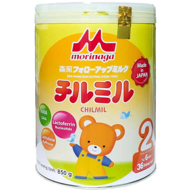 Thùng sữa Morinaga Nhật Bản số 2 lon 850g cho trẻ 6-36 tháng