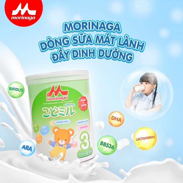 Sữa Morinaga số 3 vị vani 850g cho trẻ từ 3 tuổi