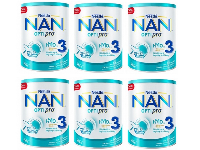 thùng sữa Nan optipro số 3 lon 900g cho trẻ 1 đến 2 tuổi