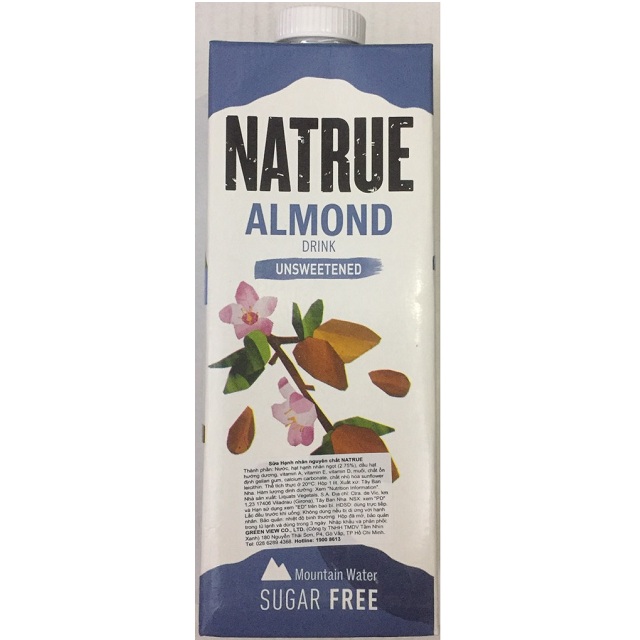 Sữa hạnh nhân không đường Natrue Almond hộp 1L