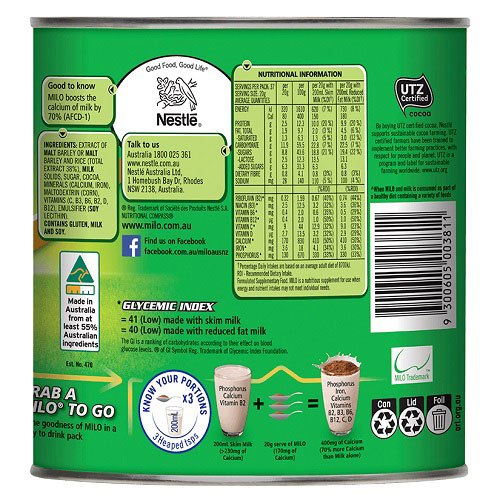 Sữa bột dinh dưỡng Nestle Milo Úc hộp 1kg