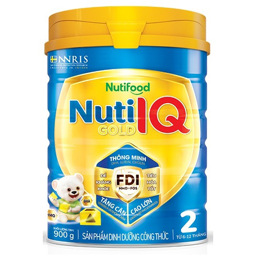 sữa nuti iq gold 2, trẻ 6-12 tháng, hộp 900g