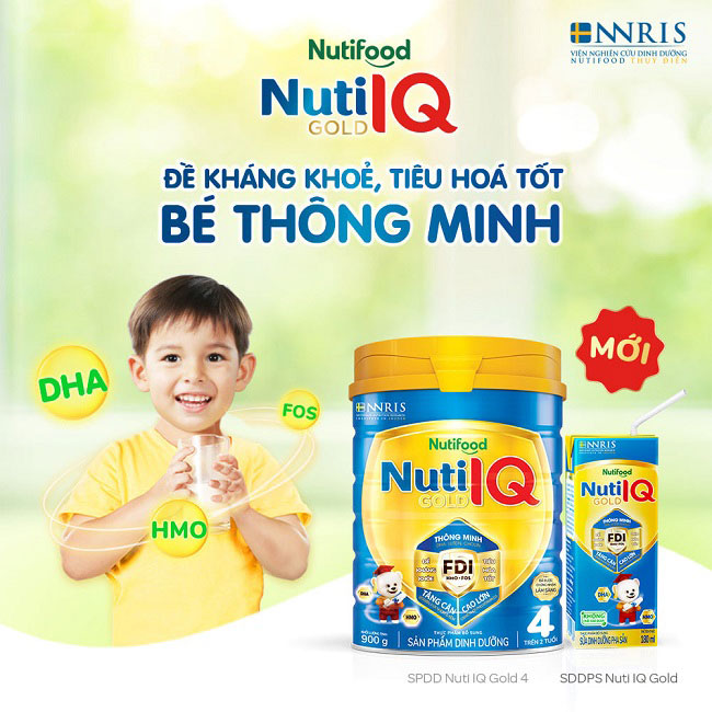 Sữa Nuti IQ Gold số 3 lon 1.5kg, cho trẻ 1-2 tuổi