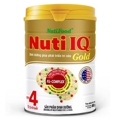 sữa nuti iq gold step 4 hộp 900g cho trẻ 2-6 tuổi