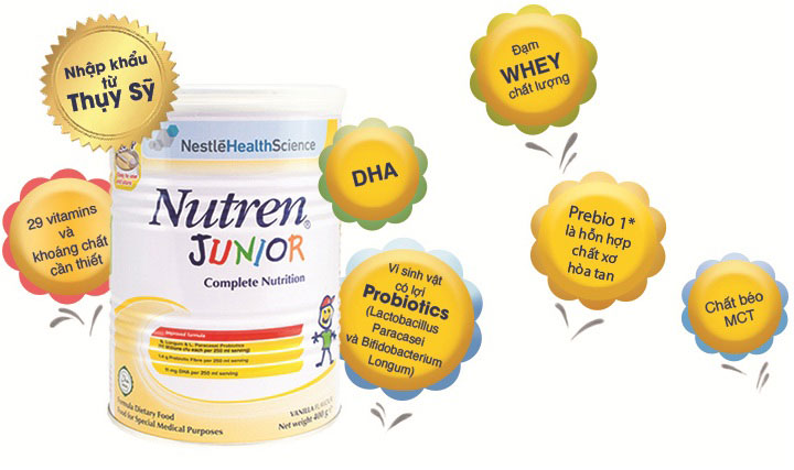 Sữa Nutren Junior 850g dành cho trẻ suy dinh dưỡng 