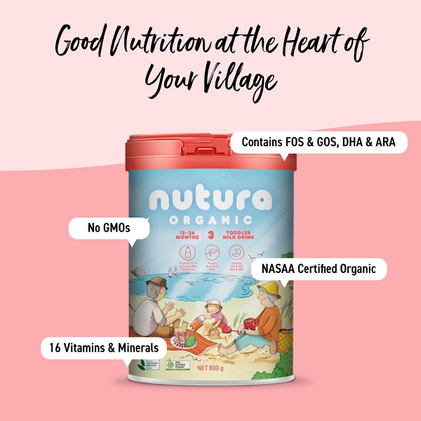 Sữa Nutura Organic Úc số 3 lon 800g cho trẻ 1-3 tuổi