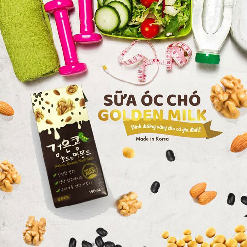 sữa óc chó hàn quốc golden milk hộp 190ml