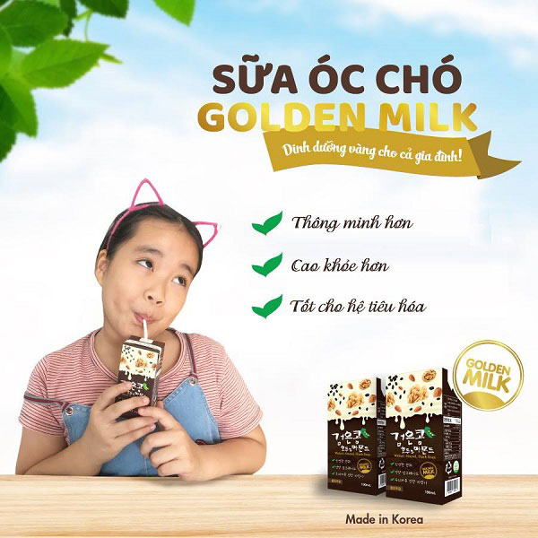 sữa óc chó hàn quốc golden milk hộp 190ml