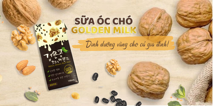 sữa óc chó hàn quốc golden milk hộp 190ml