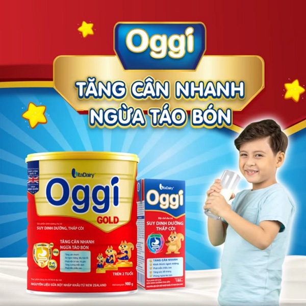 Sữa pha sẵn Oggi gold 110ml cho trẻ suy dinh dưỡng thấp còi từ 1-10 tuổi