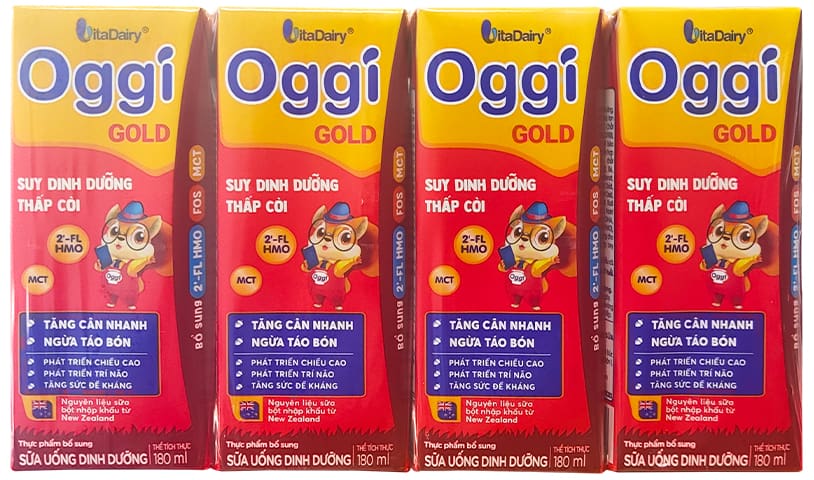 Sữa Oggi Gold hộp 180ml cho trẻ từ 1-10 tuổi