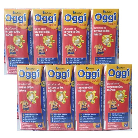 Sữa Oggi Gold hộp 180ml cho trẻ suy dinh dưỡng thấp còi từ 1-10 tuổi