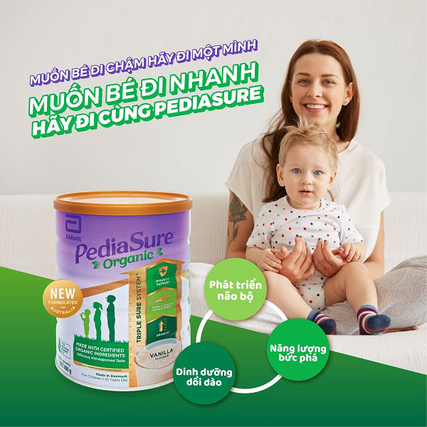 Sữa Pediasure Organic Úc lon 800g cho trẻ 1-10 tuổi