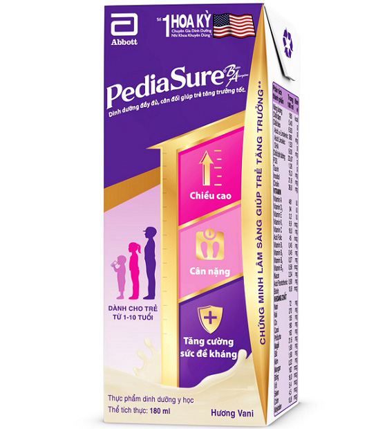 sữa pediasure pha sẵn hộp 180ml, trẻ 1-10 tuổi