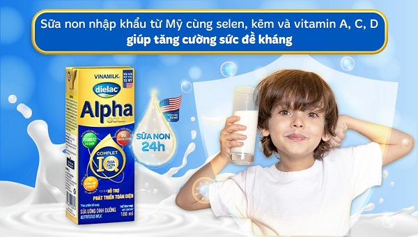 Sữa pha sẵn Dielac Alpha Gold hộp 110ml cho trẻ 1 tuổi trở lên