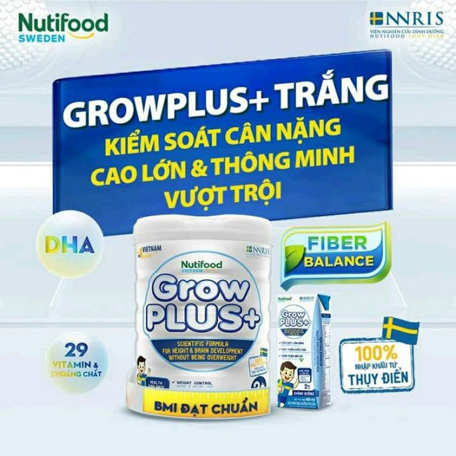 Sữa Nutifood Grow Plus Trắng 850g cho tới con trẻ bên trên 2 tuổi