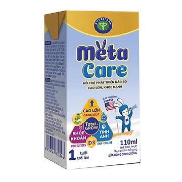 Thùng sữa công thức pha sẵn Meta Care vàng hộp 110ml 