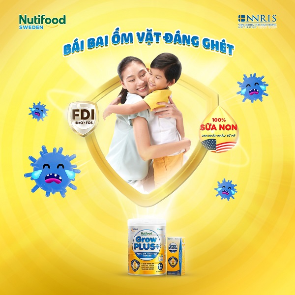 Sữa pha sẵn Nuti Grow Plus + Vàng hộp 110ml cho trẻ từ 1 tuổi