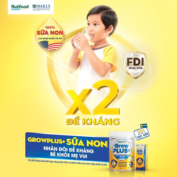 Sữa pha sẵn Nuti Grow Plus + Vàng hộp 180ml cho trẻ từ 1 tuổi