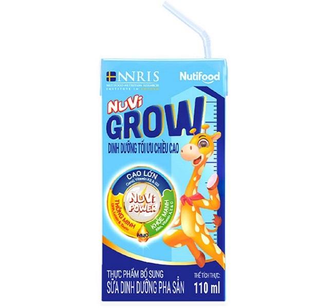 Sữa pha sẵn Nuvi Grow tăng chiều cao hộp 110ml cho trẻ từ 1 tuổi
