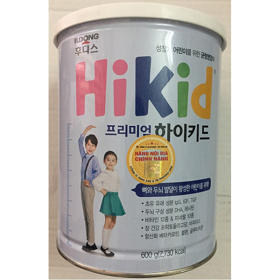 Sữa Hikid Premium tách béo 600g tăng chiều cao cho trẻ 1-9 tuổi