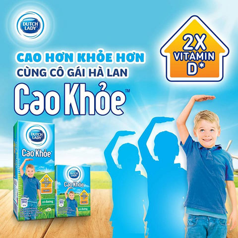 Sữa cô gái hà lan Cao Khoẻ có đường hộp 170ml