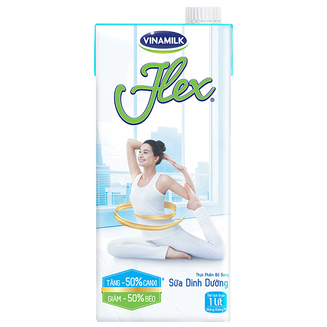 Sữa tiệt trùng Vinamilk không đường Flex, hộp 1 lít