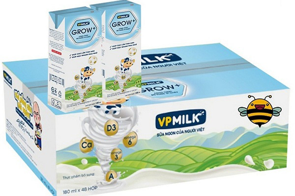 Sữa Dinh Dưỡng VPMilk Grow+ Ít Đường, Hộp 110ml
