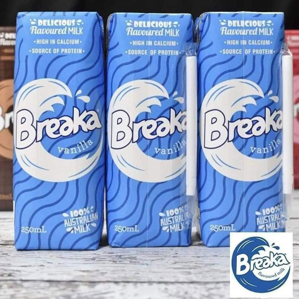 Thùng Sữa Breaka Úc hương  vani hộp 250ml