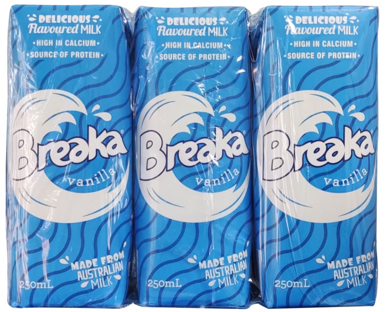 Thùng Sữa Breaka Úc hương  vani hộp 250ml