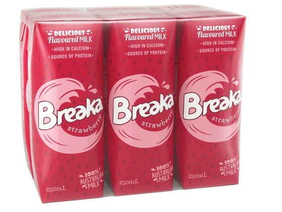 sữa break nhập khẩu úc vị dâu hộp 250ml 