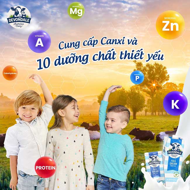 Sữa tươi nguyên kem Devondale Úc hộp 200ml