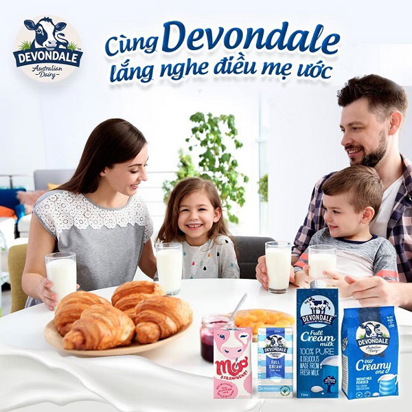 Sữa tươi Devondale vị dâu nhập khẩu Úc hộp 200ml