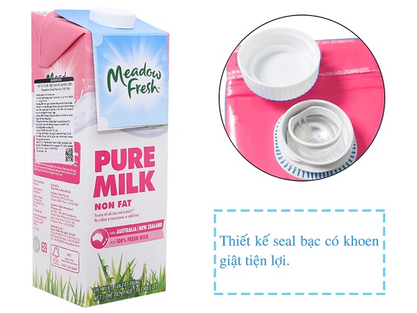 Sữa tươi Meadow Fresh không béo hộp 1 lít