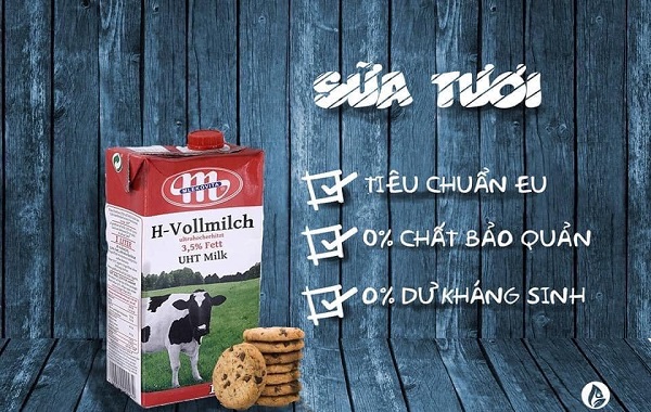 Sữa tươi nguyên kem Ba Lan Mlekovita H-Vollmilch hộp 1L 